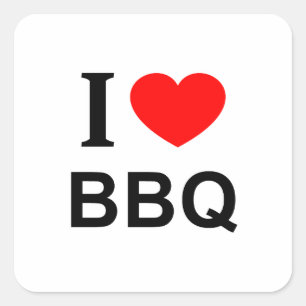 Ich ❤️ BBQ Ich liebe BBQ Ich liebe BBQ Quadratischer Aufkleber