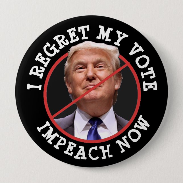 Ich bedauere meine Stimme, Anti Donald Trump Butto Button (Vorderseite)