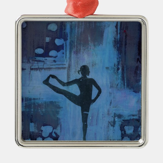 Ich behalte mein Balancen-Yoga-Mädchen Ornament Aus Metall (Vorne)
