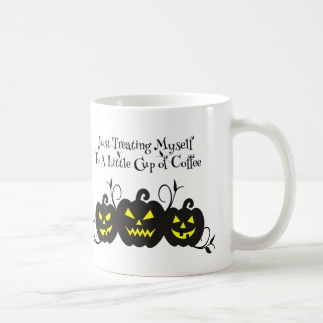 Ich behandele mich nur mit Kaffee Jack O' Lantern Kaffeetasse (Rechts)