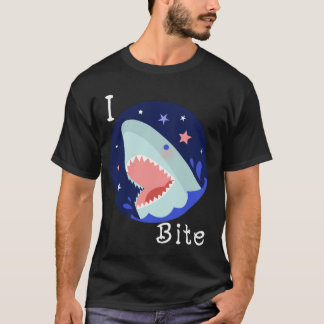 Ich beiße Niedlichen Weißbuchstaben T-Shirt