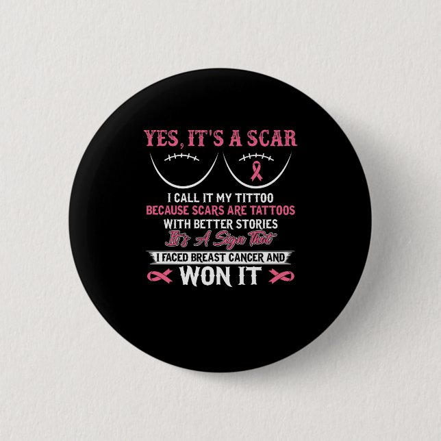 Ich bekämpfe Brustkrebs N Won Breast Cancer Awaren Button (Vorderseite)