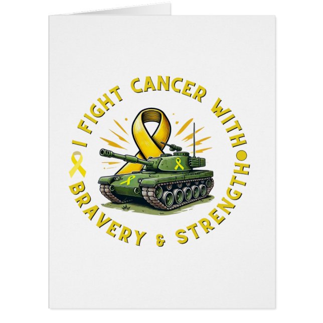 "ICH BEKÄMPFE KREBS MIT BRAVERY & STRENGTH"-KARTE (Vorderseite)