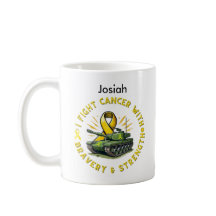"ICH BEKÄMPFE KREBS MIT BRAVERY & STRENGTH-TASSE"