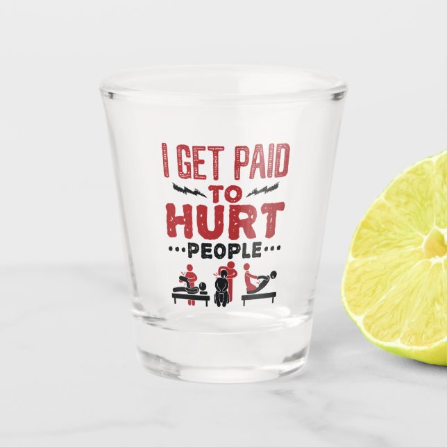 Ich bekomme Geld für Menschen mit Behinderungen Schnapsglas (Vorderseite)