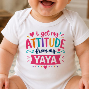 Ich bekomme meine Einstellung von meinem Yaya-Body Baby Strampler