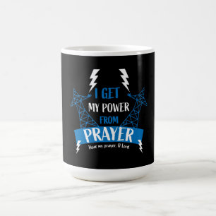 Ich bekomme meinen Power vom Gebet Christliche Ges Kaffeetasse
