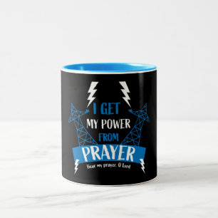 Ich bekomme meinen Power vom Gebet Christliche Ges Zweifarbige Tasse