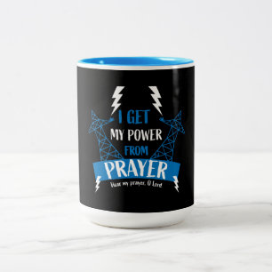 Ich bekomme meinen Power vom Gebet Christliche Ges Zweifarbige Tasse