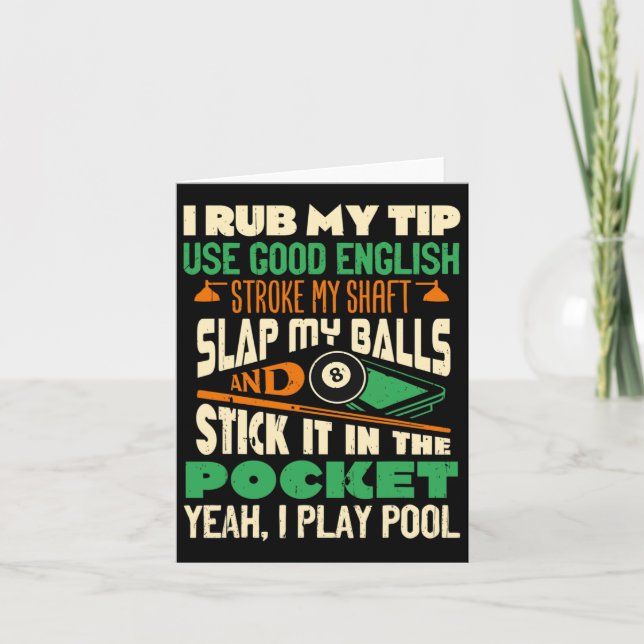 Ich bekomme meinen Tipp. Ja, ich spiele Billard Pl Karte (Vorderseite)