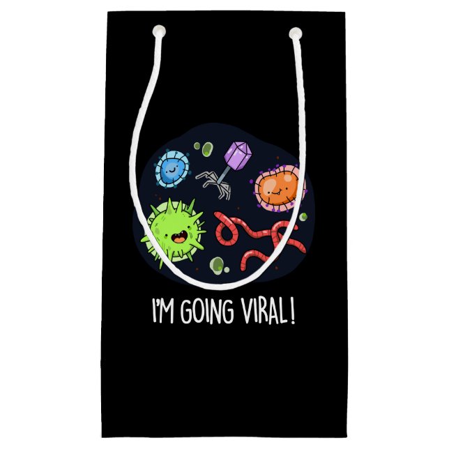 Ich bekomme virale Funny Virus Pun Dark BG Kleine Geschenktüte (Vorderseite)