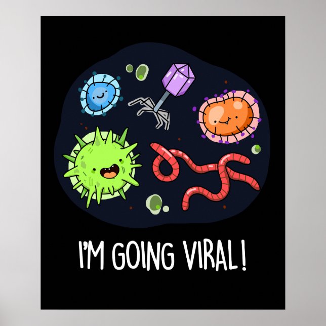 Ich bekomme virale Funny Virus Pun Dark BG Poster (Vorne)