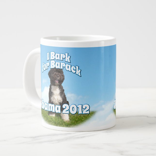 Ich belle für Barack, BO der erste Hund Obama Jumbo-Tasse (Vorderseite Links)