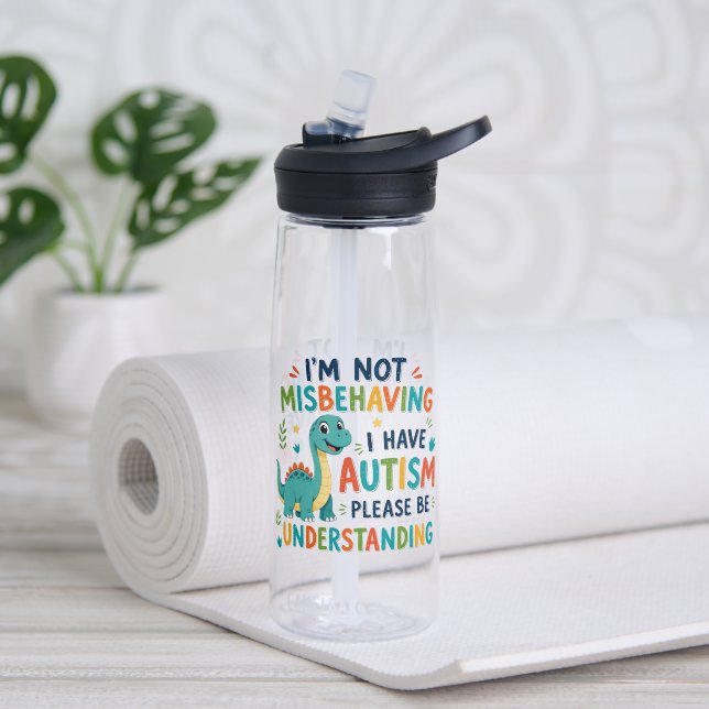 Ich benehme mich nicht schlecht, ich habe Autismus Trinkflasche (Yoga (gedreht))