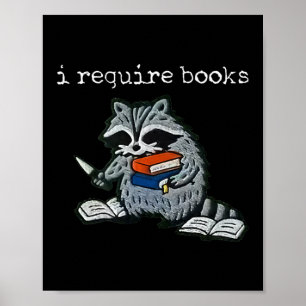 Ich benötige Bücher Waschbär lustiges Lesebuch Hum Poster