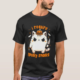 Ich benötige gruselige Snacks mürrische Katze Hall T-Shirt