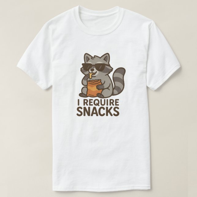 ICH BENÖTIGE SNACKS T-Shirt (Design vorne)