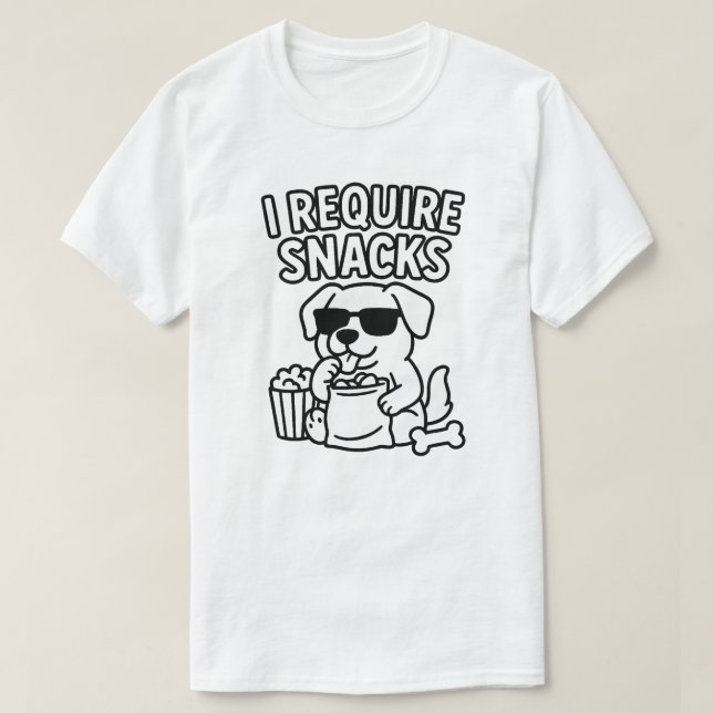 ICH BENÖTIGE SNACKS T-Shirt (Design vorne)