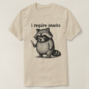 Ich benötige Snacks Waschbär   Übergrößen-Funny-Ti T-Shirt