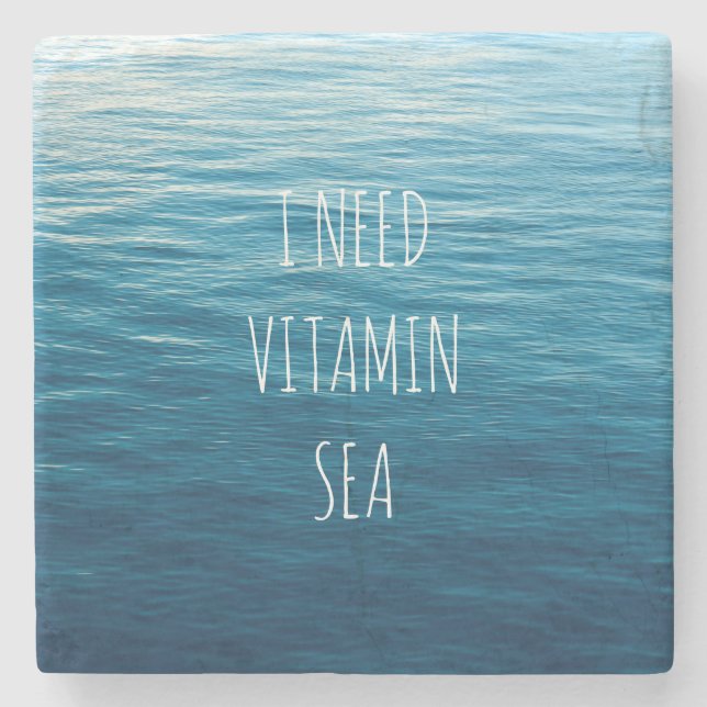 ICH BENÖTIGE VITAMIN-MEER - SteinUntersetzer für (Vorderseite)