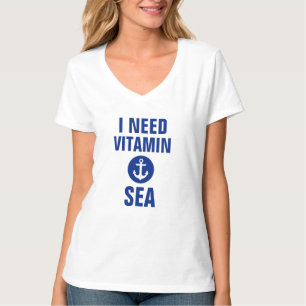 Ich benötige Vitamin-Seeblauen Anker-nautischT - T-Shirt
