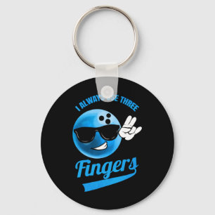 Ich benutze immer drei Flügel - Funny Bowling Schlüsselanhänger