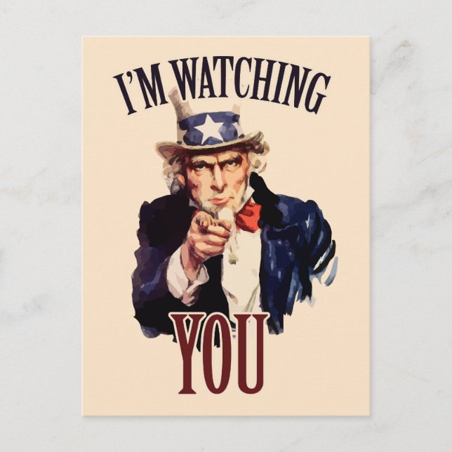 Ich beobachte DICH Postkarte (Vorderseite)