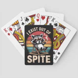 Ich bestehe aus einem spitzigen, lustigen Raccoon  Spielkarten
