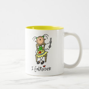 Ich besticke T-Shirts und Geschenke Zweifarbige Tasse