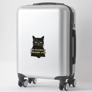 Ich beurteile dich leise - Funny Black Cat Sticker