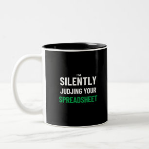 Ich beurteile Ihr zweitklassiges Tabellenkalkulati Zweifarbige Tasse