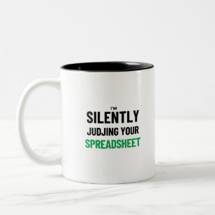 Ich beurteile Ihr zweitklassiges Tabellenkalkulati Zweifarbige Tasse