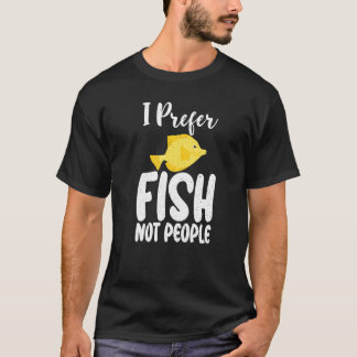 Ich bevorzuge Fische, keine Menschen, lustiger Fis T-Shirt