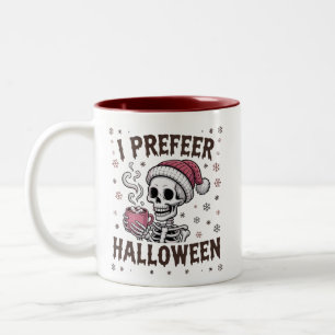 Ich bevorzuge Halloween Grusel Xmas Skelett Gothic Zweifarbige Tasse