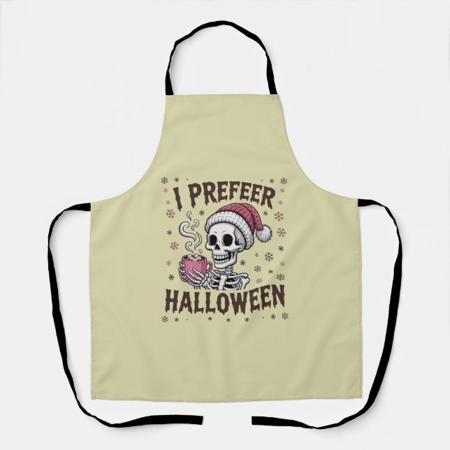 Ich bevorzuge Halloween Spooky Xmas Skeleton Gothi Schürze (Vorderseite)