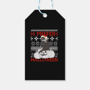 Ich bevorzuge Halloween Weihnachten schwarze Katze Geschenkanhänger