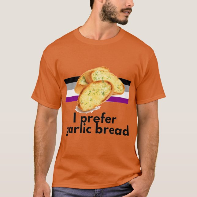 Ich bevorzuge Knoblauchbrot Asexuelle Pride retro T-Shirt (Vorderseite)