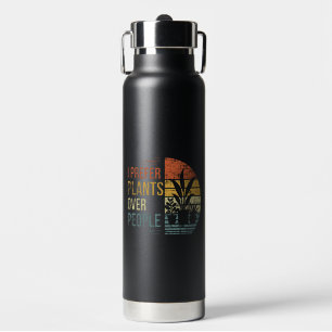 Ich bevorzuge Pflanzen gegenüber Menschen Retro-Pf Trinkflasche
