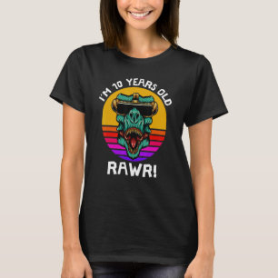 Ich bin 10 Jahre alt Rawr Retro Dinosaurier Sunset T-Shirt
