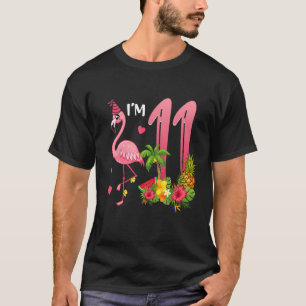 Ich bin 11 Jahre alt Flamingo Tropical Thema 11. G T-Shirt