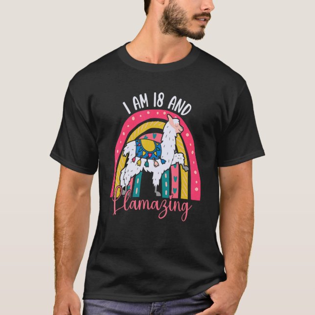 Ich bin 18 Jahre alt und lamming Alpaca Llama 18. T-Shirt (Vorderseite)
