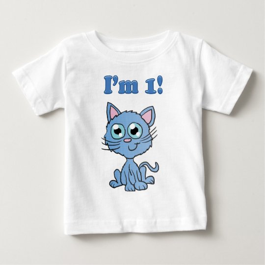 Ich bin 1 blaues Kätzchen-Shirt Baby T-shirt