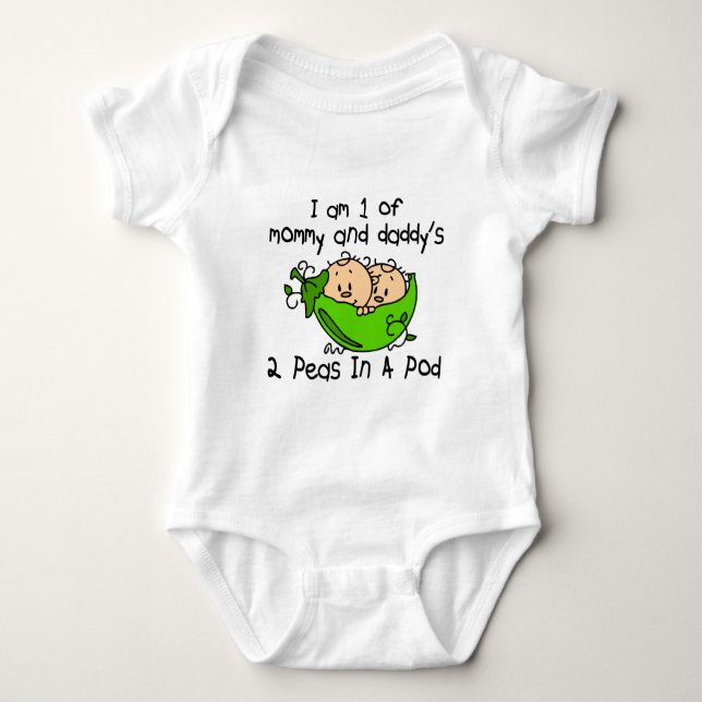 Ich bin 1 von Mama-u. des Vatis 2 Erbsen in einer Baby Strampler (Vorderseite)