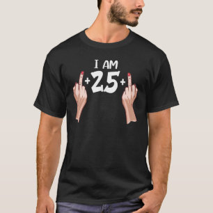 Ich bin 27 Jahre alt Finger + 25 + Finger Birthday T-Shirt