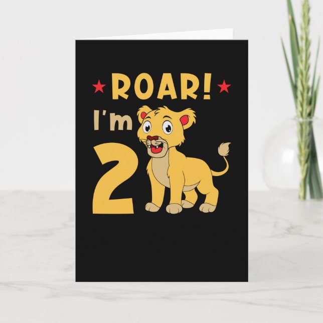 Ich bin 2 Jahre alt Löwe Geburtstag Karte (Vorderseite)