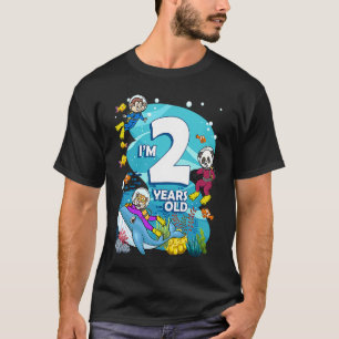 Ich bin 2 Jahre alt Ozean Scuba Diver Land Animals T-Shirt