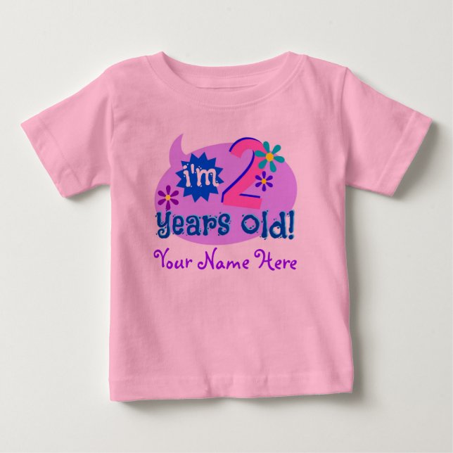 Ich bin 2 Jahre alt! (Personifizieren Sie mit dem Baby T-shirt (Vorderseite)