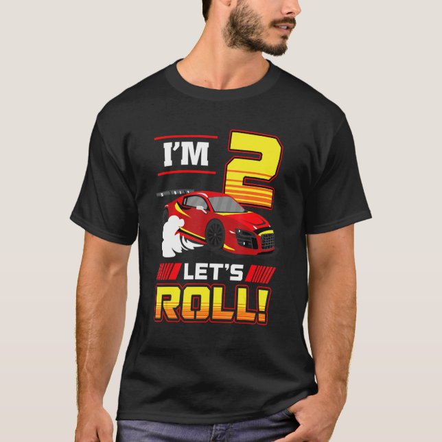 Ich bin 2 Jahre alt Racing Car Kleinkind 2. Geburt T-Shirt (Vorderseite)