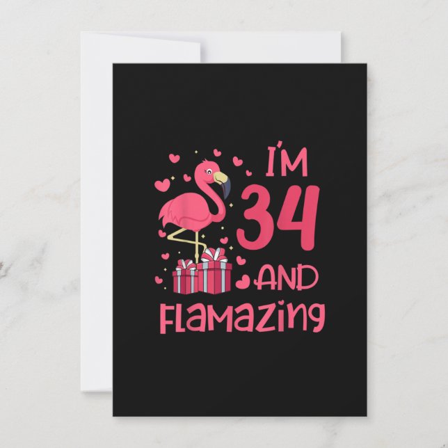 Ich bin 34 und fantastisch - Phantastisch 34. Gebu Einladung (Vorderseite)
