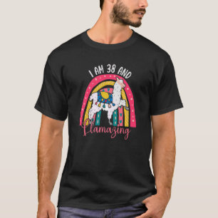 Ich bin 38 Jahre alt und lamming Alpaca Llama 38. T-Shirt